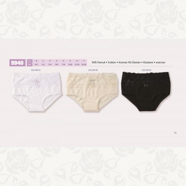 Подросток трусики для девочки, цвет siyah /черный/, 6 шт., 5940