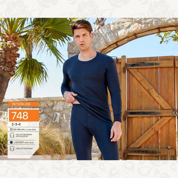 Мужское нательное бельё кофта, цвет lacivert (синий) с фото, 748