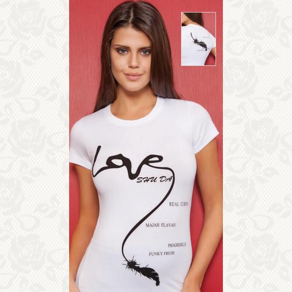 Футболка "LOVE", цвет beyaz /белый/, 8007