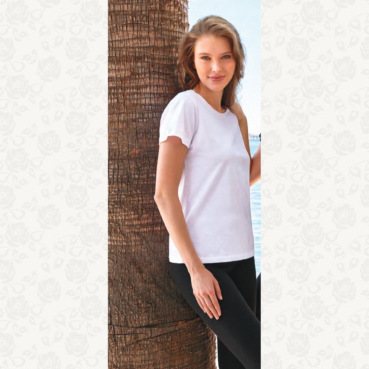 8133 футболка женская база r, цвет beyaz (белый) с фото
