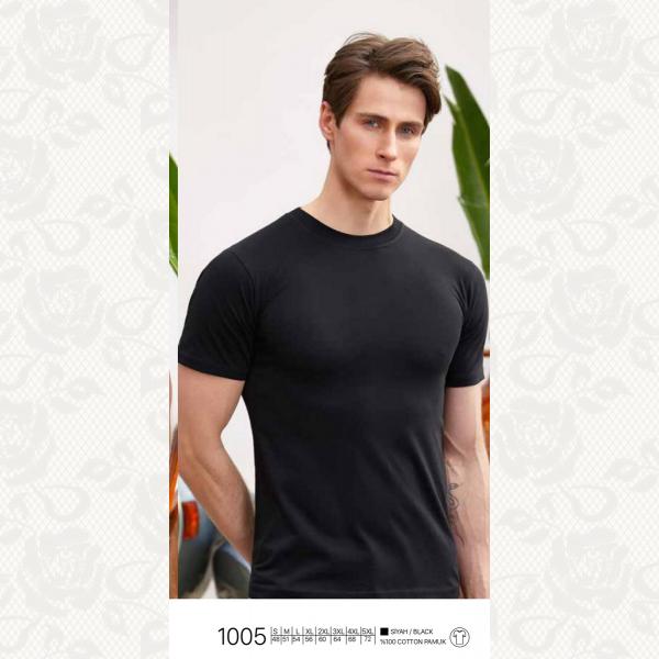 Супер батал футболка от 3xl-64 до 5xl-72, цвет siyah (черный) с фото, 1005