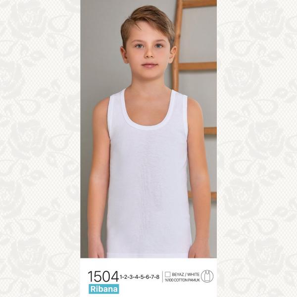 Майка для мальчика размер от 7 до 8, цвет beyaz /белый/, 6 шт., 1504